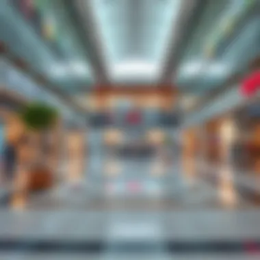 A modern shopping mall in Deira featuring a variety of retail stores