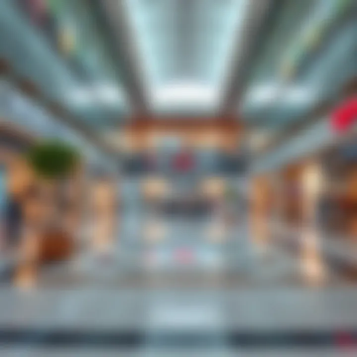 A modern shopping mall in Deira featuring a variety of retail stores