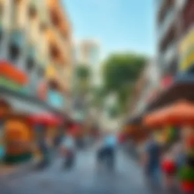 Vibrant Marketplace in International City A vibrant marketplace in International City, illustrating local amenities and lifestyle.