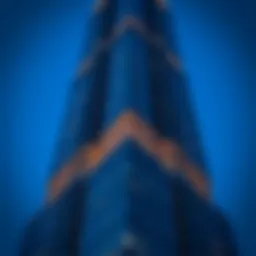 Architectural close-up of the tallest building in the UAE