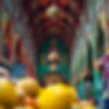 Breathtaking view of traditional UAE market architecture showcasing vibrant colors and intricate designs.