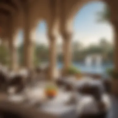 Dining Experience Overlooking the Fountain Dining area overlooking the fountain at The Pointe
