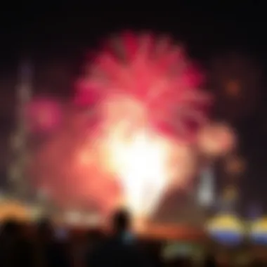 New Year's Eve Fireworks in UAE Fireworks display marking New Year's Eve in UAE