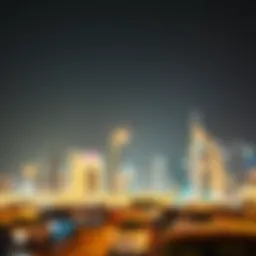 A modern skyline view of Dubai indicating rental locations