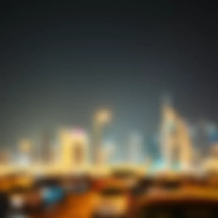 A modern skyline view of Dubai indicating rental locations