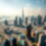 Dubai Skyline: A Testament to Urban Development Aerial view of Dubai skyline with modern architecture