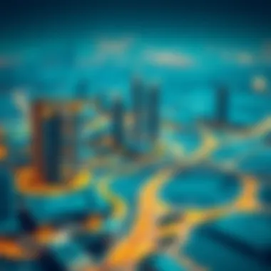 Urban planning blueprint showcasing Dubai's infrastructure