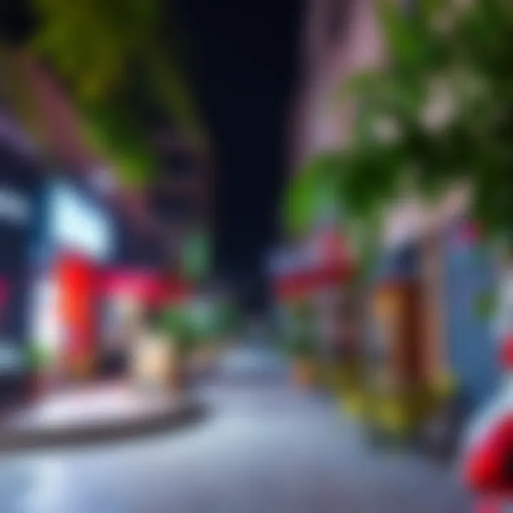 Street scene in Al Nahda 1 highlighting local shops and cafes