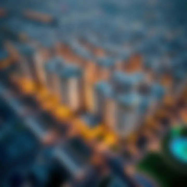 Aerial view of a mixed-use development project in Dubai