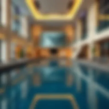 Amenities such as the swimming pool and fitness center within Zahrat Al Nahda Building